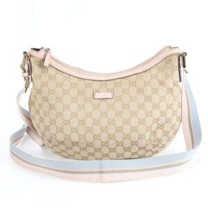 Gucci GG Canvas Leather Shoulder Bag Crossbody Hand Tote